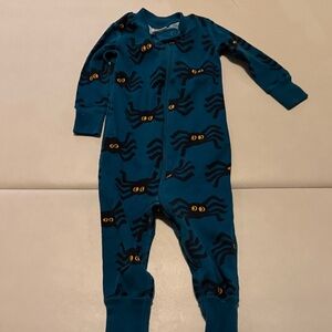 Hanna Anderson Teal Spider Footie 6-12m